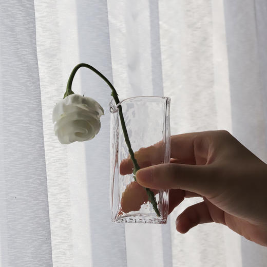 日本 河上智美 棱线 手握杯 片口 透明玻璃器 商品图6