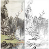 竖幅工笔画山水白描底稿-金城-《独坐观荷》-多种白描尺寸可选-JS02 商品缩略图0
