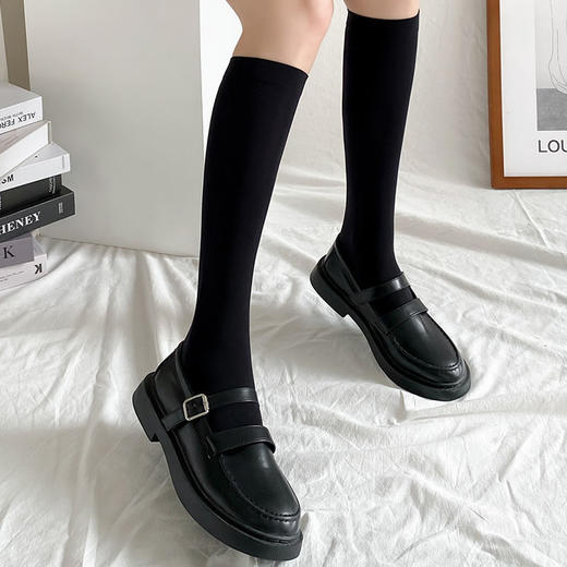 袜子女中筒袜潮春夏日系过膝高筒jk小腿制服袜子短黑色长筒袜 商品图4
