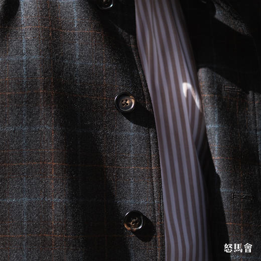 Reda ATTO Super 110's 澳洲美丽诺羊毛深棕格纹A1飞行员夹克 商品图6