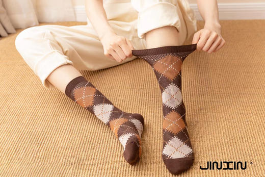【买5送1】针织复古长袜 女士袜子 S9312 商品图5