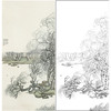 竖幅工笔画山水白描底稿-金城-《柳屯田词意图》-多种白描尺寸可选-JS08 商品缩略图0
