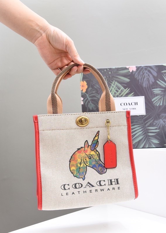 点此购买 蔻驰小飞象加厚拼皮帆布包 hq194527