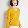 【两件装】2021秋冬新款洋气纯色长袖内搭打底针织衫纯色简约外穿V领毛衣女 商品缩略图7