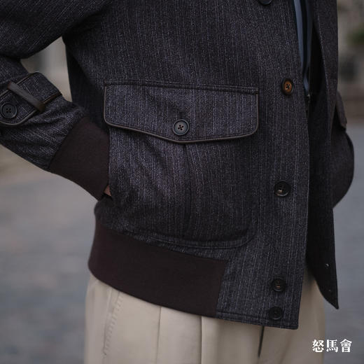 Lanificio Cerruti 1881 初剪羊毛咖啡色A2飞行员夹克 商品图6