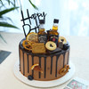 威士忌酒瓶装饰巧克力淡奶油蛋糕 商品缩略图0