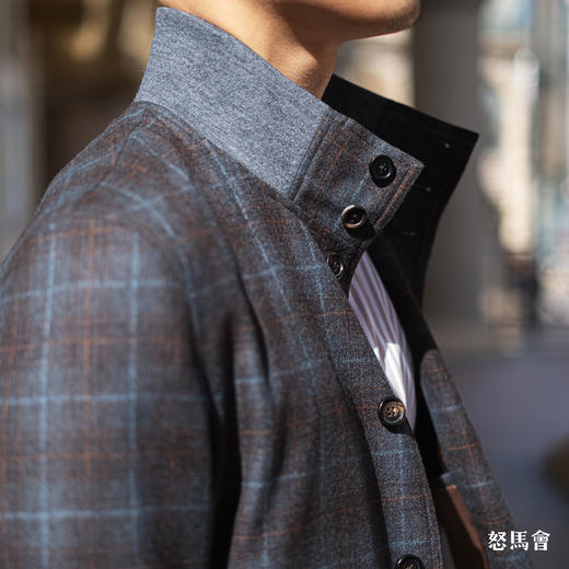 Reda ATTO Super 110's 澳洲美丽诺羊毛深棕格纹A1飞行员夹克 商品图4