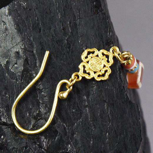 镶蚀红玉髓方圆不对称耳环 商品图5