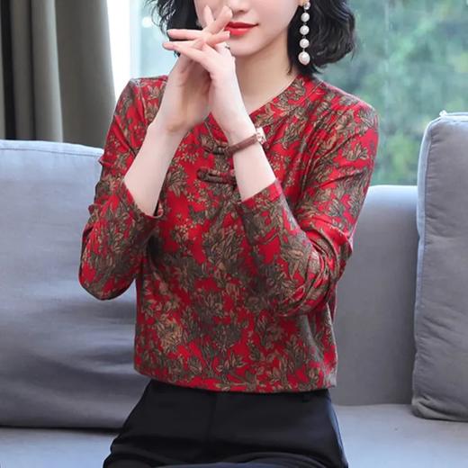 MZ 115681碎花网纱衬衫宽松印花小衫 商品图3