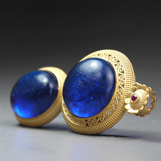 中古琉璃“宇宙蓝”项坠 商品图5