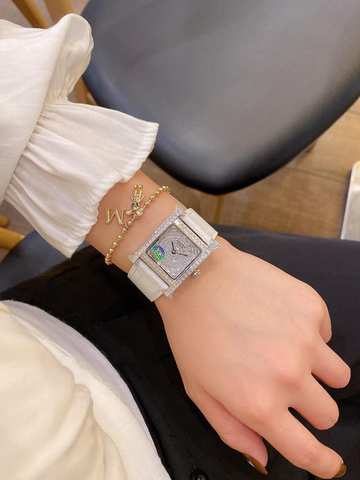 新款Hermes爱马仕H-our系列 方钻珠宝女士腕表 壳套、字面 商品图4