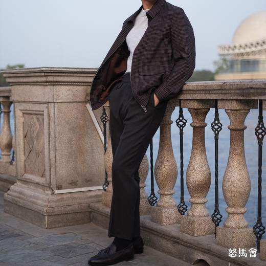 Reda ATTO Super 110's 澳洲美丽诺羊毛勃艮第红小方格纹A2飞行员夹克 商品图2