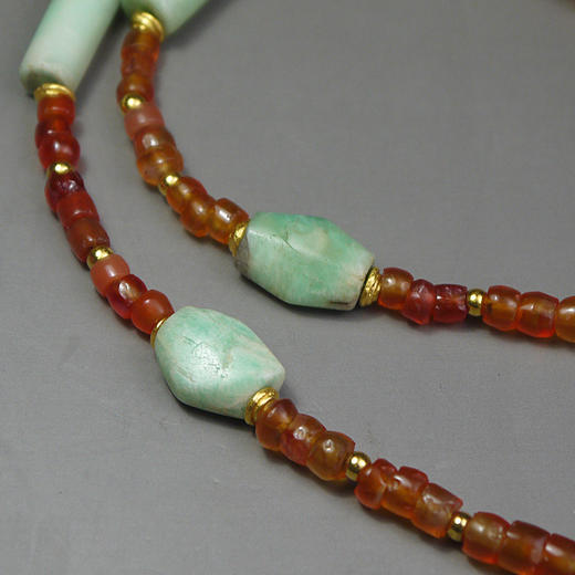 鲜卑天河石+西亚高古红玛瑙项链 商品图4