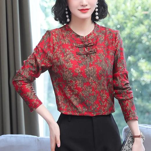 MZ 115681碎花网纱衬衫宽松印花小衫 商品图2