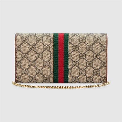 GUCCI/古驰 19春夏新款Ophidia系列女士米色帆布GG链条钱包 商品图2