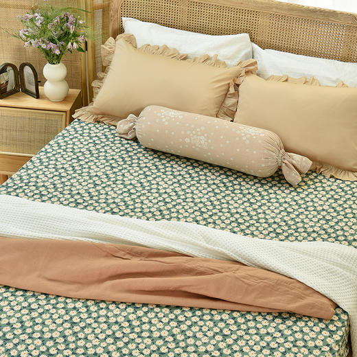 森系碎花纯棉床笠 商品图1