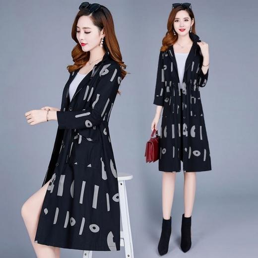 AA  HL风衣中长款韩版宽松大码显瘦薄款外套 商品图2