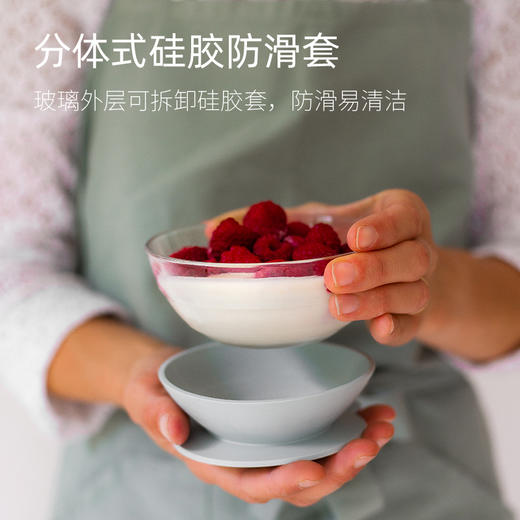 【新品，革命性升级，岂止于玻璃】法国BEABA玻璃吸盘式碗 硅胶套装 婴儿辅食碗勺 宝宝餐盘防摔餐具 商品图3