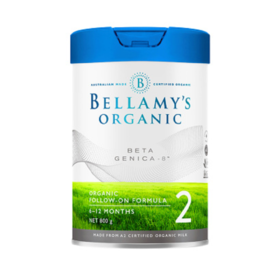【HLJ】贝拉米高端系列白金版有机A2婴儿配方奶粉2段(6-12个月)800g/罐