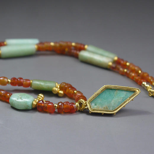 鲜卑天河石+西亚高古红玛瑙项链 商品图2