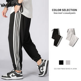 【服饰鞋包】男秋季男士休闲裤条纹青年直筒裤宽松运动裤子男