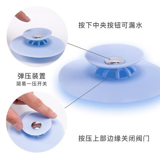 【地漏】洗脸盆水池漏塞飞碟按压式地漏防臭盖卫生间水槽下水管道密封塞子 商品图1