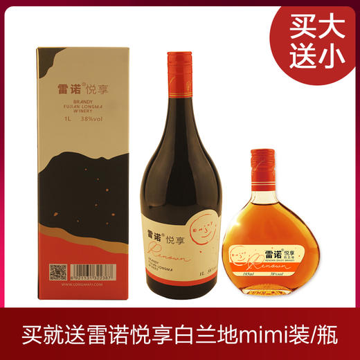 雷诺悦享白兰地礼盒装1000ml 送  雷诺悦享白兰地mini装185ml（1瓶） 商品图0