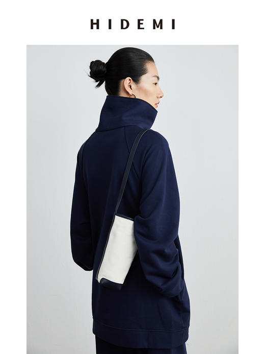 HIDEMI 拉链廓形boylish运动卫衣套装 卫衣/长裤 灰色/深蓝 商品图7