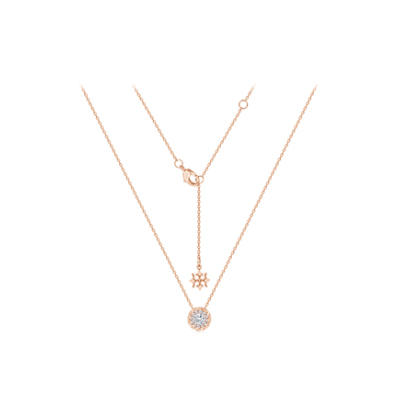 周大福春雪系列18K金钻石项链 商品图1