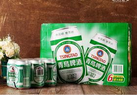 【53.9元/箱】青岛听装冰纯啤酒330mlys*24（050100803）