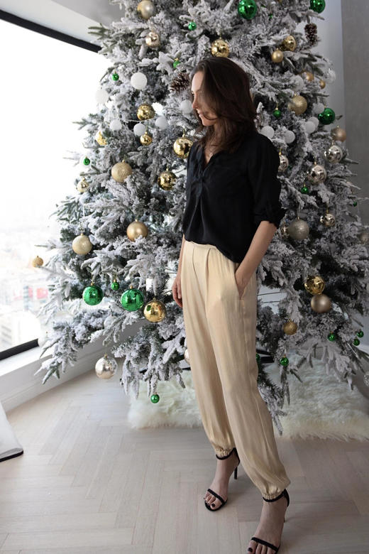 CG｜Anne Silk lurex shirt [真丝V领长袖衬衫] 商品图10