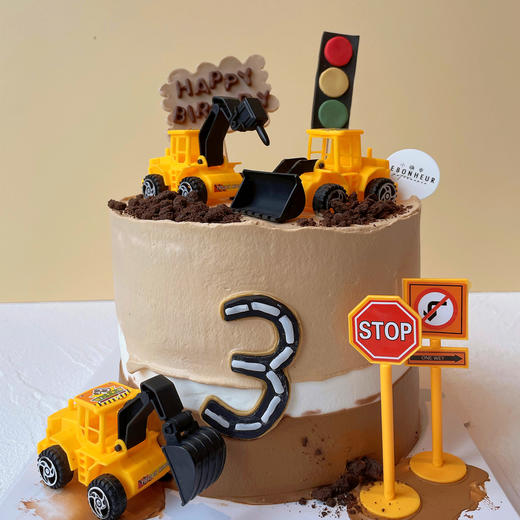 儿童款  工程车  奶油蛋糕  插件随机 商品图0