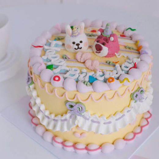 INS风“奶油霜”复古手绘蛋糕（提前三天预订） | 拍之前请先私聊确认口味和款式（蛋糕上的裱花和小动物是动物奶油+黄油） 商品图1