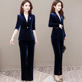 YWE  YFB31时尚金丝绒大码高档两件套装