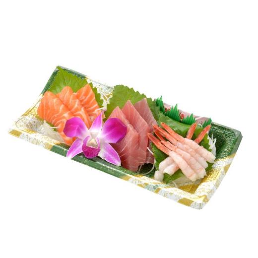 ３点刺身（三文鱼+金枪鱼+北极甜虾）/份 商品图0