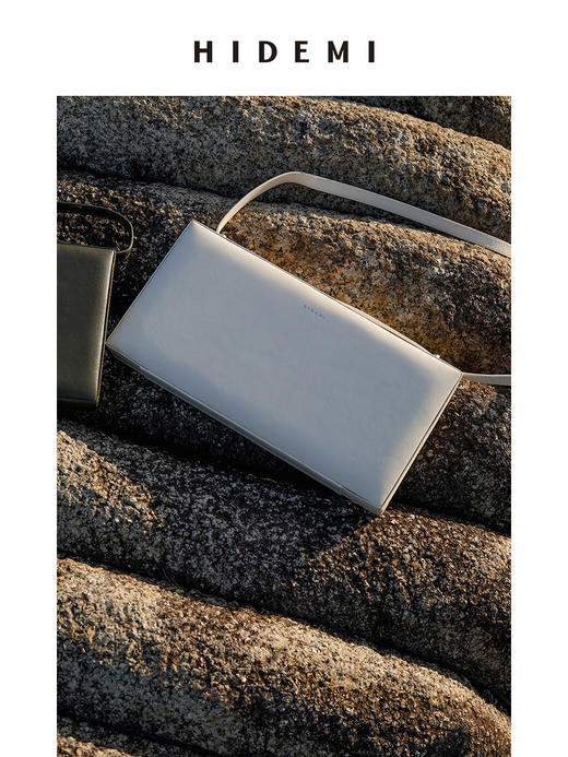 HIDEMI 简约设计感牛皮豆腐包 白色/摩卡棕绿/黑色 商品图5