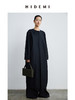 HIDEMI 设计感微茧型圆领长款精纺羊毛大衣 商品缩略图1