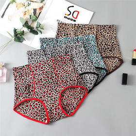 豹纹日系女士精装无痕收腹提臀内裤纯棉档高腰收腹带束腰塑身打底
