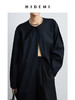 HIDEMI 设计感微茧型圆领长款精纺羊毛大衣 商品缩略图6
