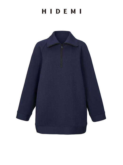 HIDEMI 拉链廓形boylish运动卫衣套装 卫衣/长裤 灰色/深蓝 商品图8