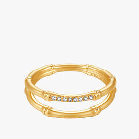 潮宏基 BAMBOO竹系列18K金钻石戒指