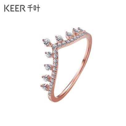 千叶皇冠18k金钻石戒指玫瑰金39900024992 商品图1