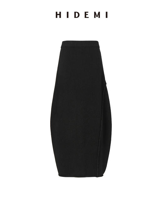 HIDEMI 美利奴羊毛简约设计感茧型套装 半高领毛衣/茧型半身裙 商品图14