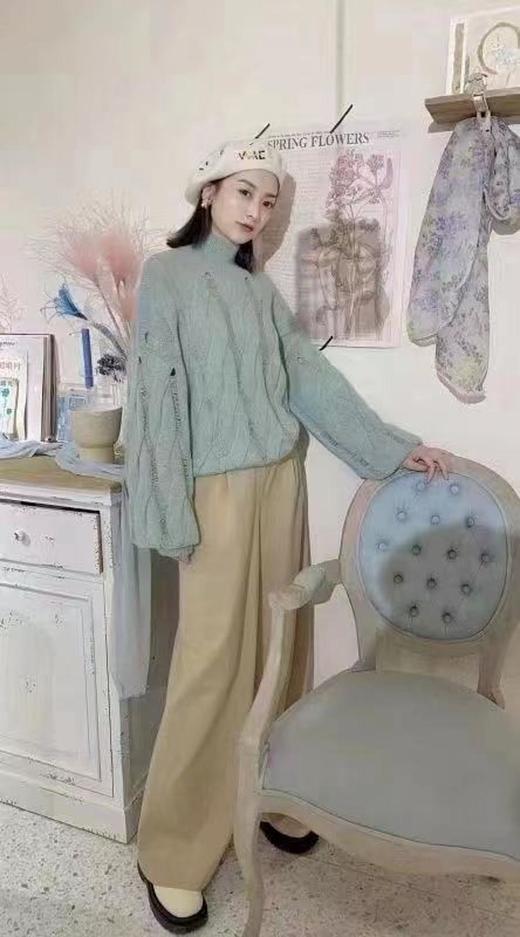 3楼阿玛施AMASS绿色套头针织 商品图2