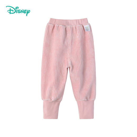 迪士尼女童宝宝春秋束脚甜美天鹅绒长裤裤子 商品图5
