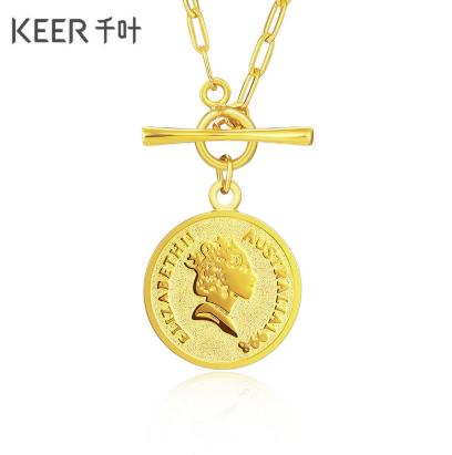 千叶足金颈饰时尚女王头像链牌39900026611 商品图0