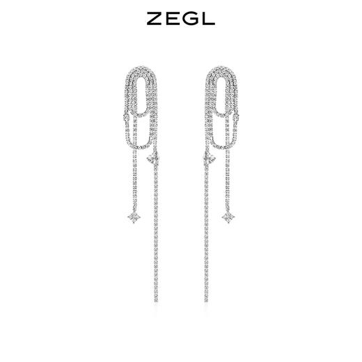 【SVIP积分兑换】ZEGL设计师夜宴派对系列流星耳环女气质长款流苏耳钉高级感耳饰品 商品图0