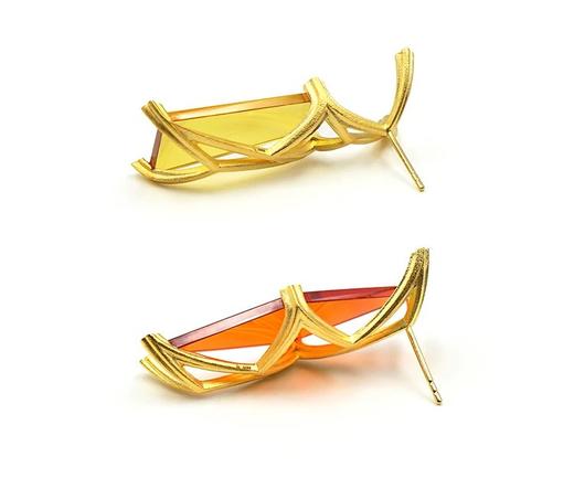 【Lens推荐】绪光系列黄橘宝石耳环 商品图1