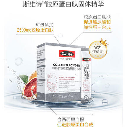 【明星品牌】84gSwisse斯维诗透明质酸钠胶原蛋白钛固体饮料 商品图2