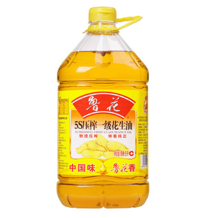鲁花 食用油 5S 压榨一级 花生油 5L